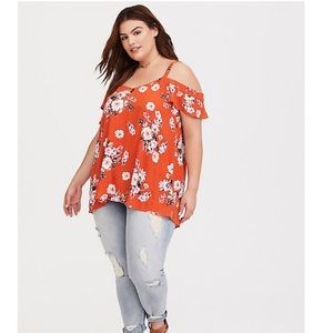 Torrid floral cold shoulder tank